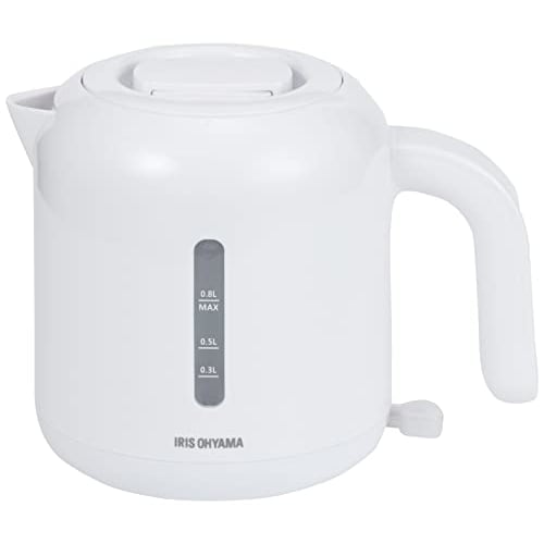 Iris Ohyama Electric Kettle 800ml Easy To Clean Filter Cleaning/Removable Lid No Odors Transfer Equipped with Dry-Fire Prevention Function IKEB800W Wh