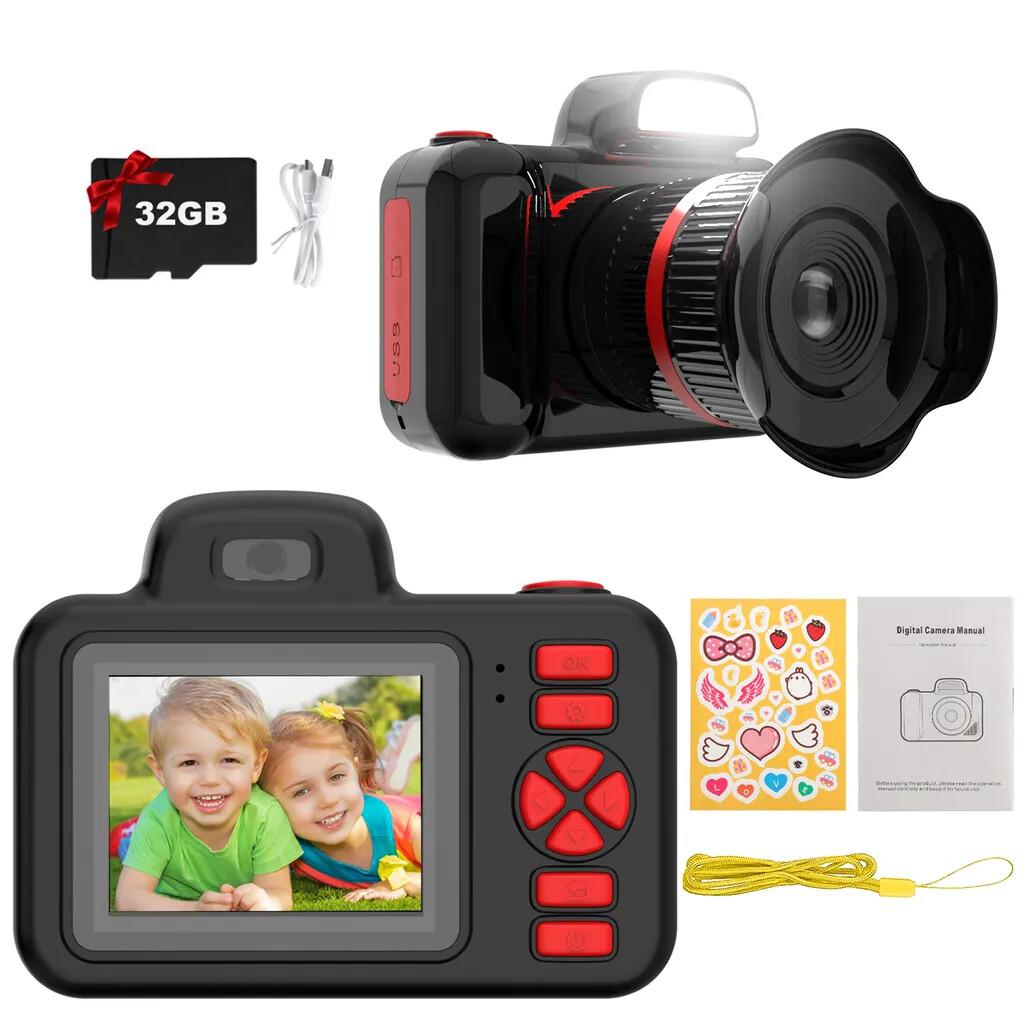 Kids Camera 24MP SLR Kids Camera with 360° Rotating Lens 1080P Video Camera