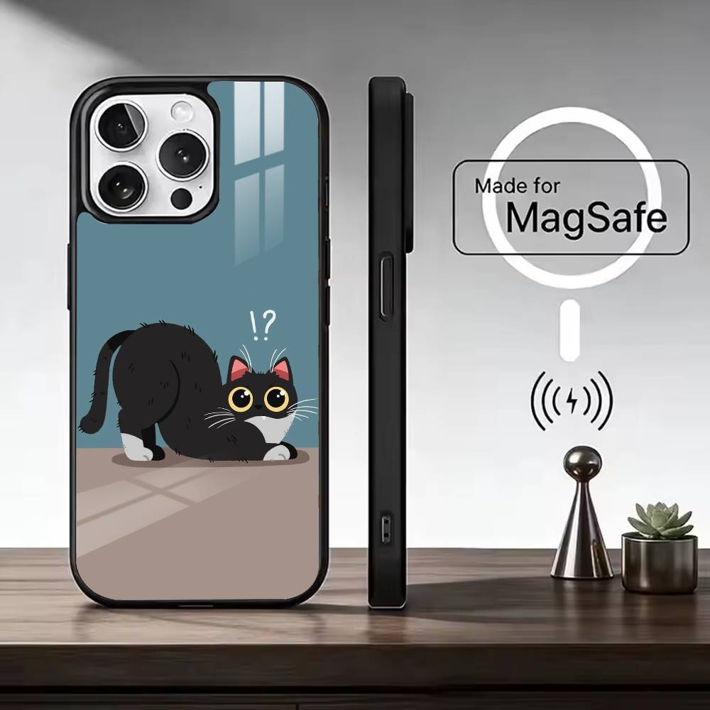 Cat Memes F-Funny Cute Phone Case For iPhone17,16,15,14,13,12,11 Plus,Pro Magnetic For Magsafe Wireless Charging