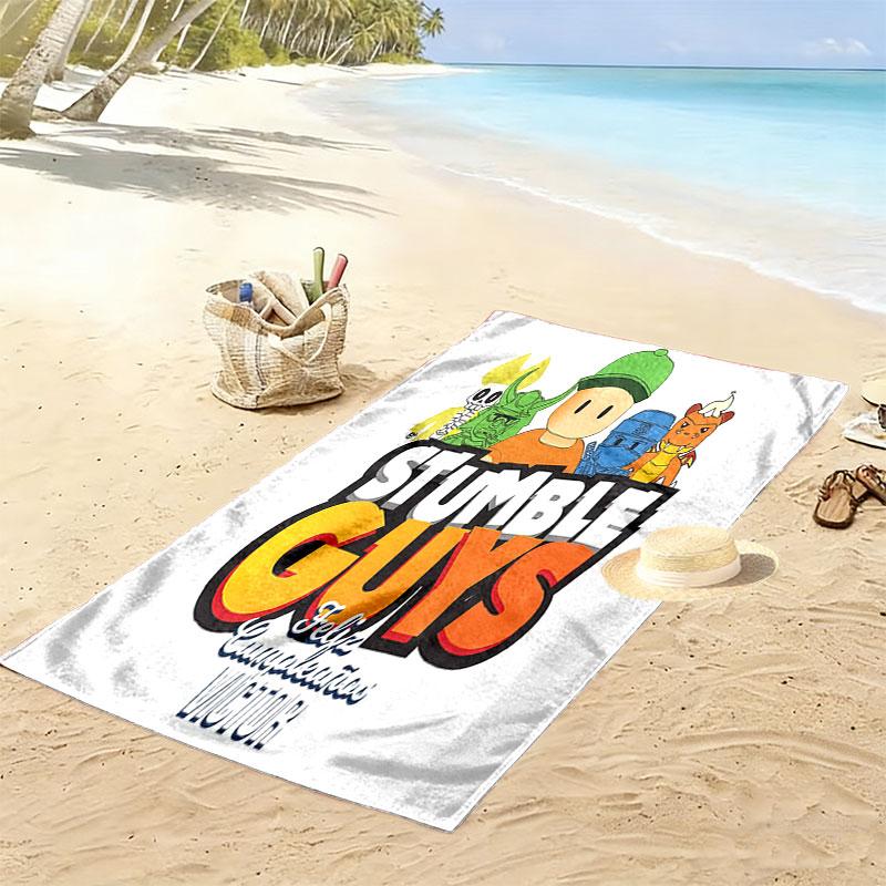 Stumble Guys Sprint Print Beach Towel, Large Soft Quick Dry Towel for Beach Camping Swimming