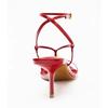 Fashion Summer Sexy Square Toe Metal Buckle Designer Thin High Heels Women Red Ankle-Wrap High Heeled Sandals Luxury Wedding Bridal Shoe