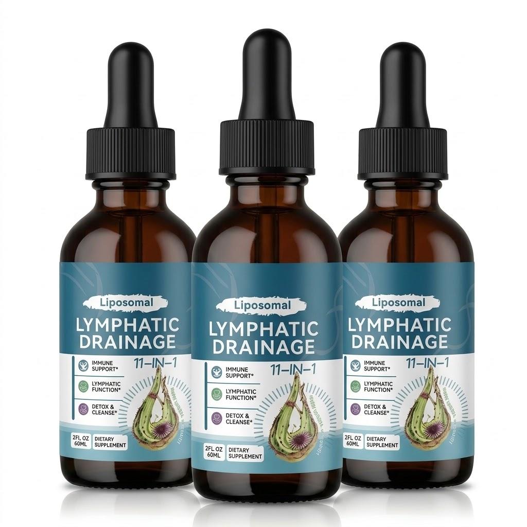 Organic Liposomal Lymphatic Drops – 11-in-1 Herbal Support with Burdock & Echinacea, 2 Fl.Oz