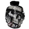 Hanorac Unisex cu Glugă și Imprimeu Digital Craniu Croială Largă Material Air Layer Îmbrăcăminte Casual Toamnă Adolescenți Adulți