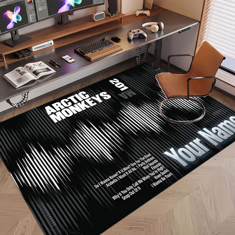 Custom Name Crystal Velvet Rug,Arctic Monkeys Comfortable Anti Slip Floor Mat For Room Decoration