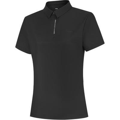 Li Ning Group Purchase Series Solid Color Comfortable Breathable Versatile Casual Short Sleeve Polo Shirt Women Tops Black APLU768-1