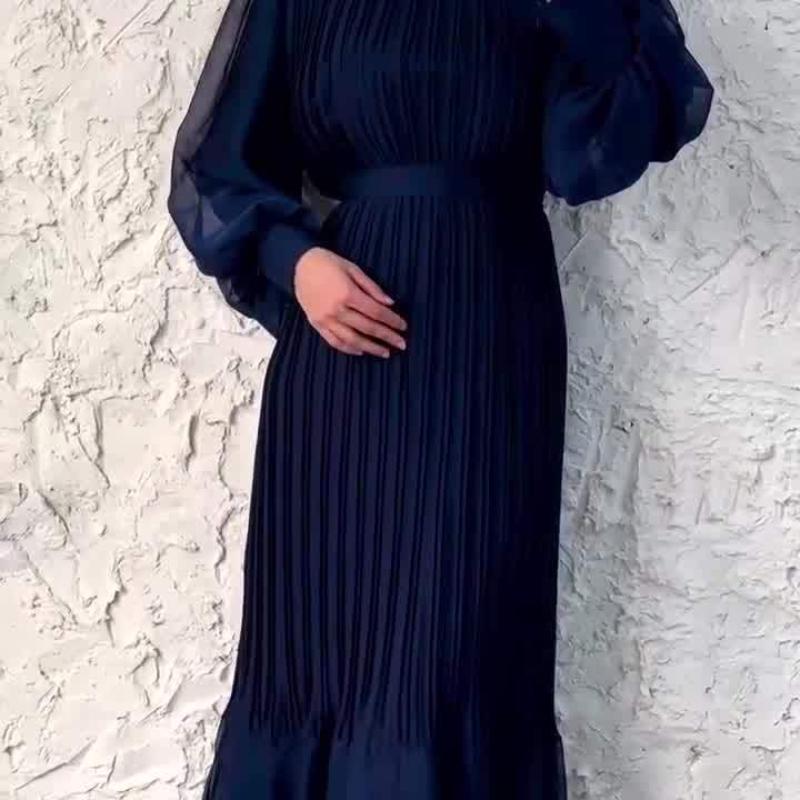 Schnür-Rüschen-Lockeres Maxi-Kleid für Damen Hohe Taille Elegant Bandage Patchwork Freizeitkleid Weibliches Sommer-Langes Kleid