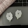 3pcs Cute White Bear Hair Clips for Women & s - Adorable Fluffy Design with Black Eyes,