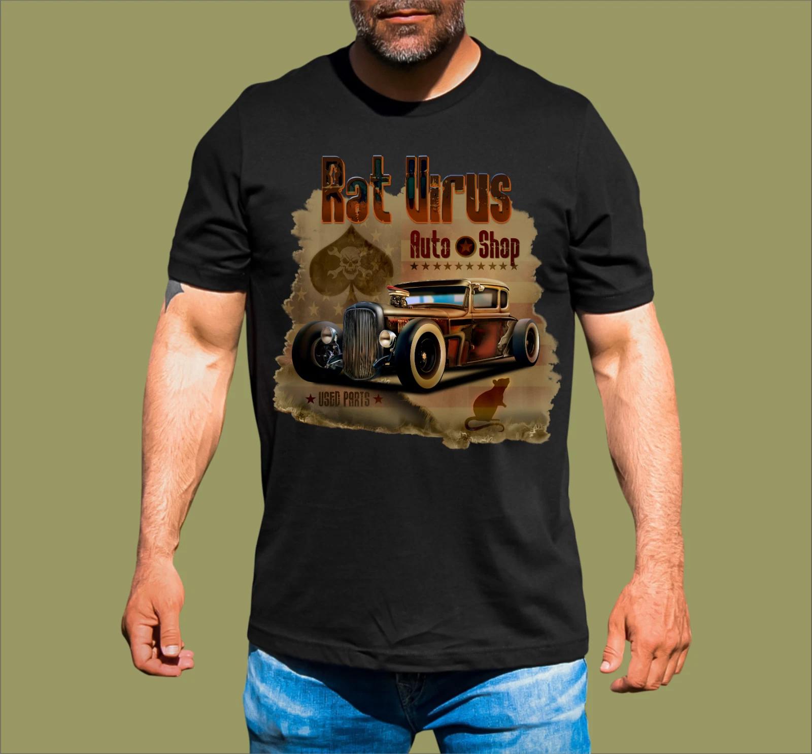 RAT ROD RAT VIRUS / HOT ROD T-SHIRT L