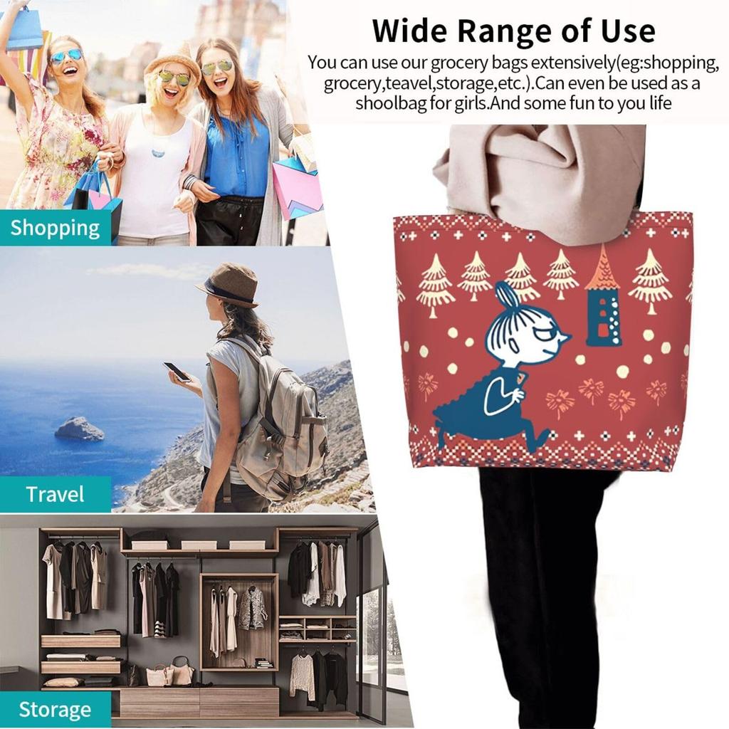 Moomin Little My Eco Tote Shoulder Large Capacity Shopping Convenience Store Multifunctional Portable Foldable Storage 50cm Wide x 40cm High x 15cm