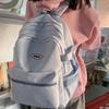 Trendy Solid Color Backpack Nylon Large Capacity Casual Daypack Multi-pocket Travel Rucksack