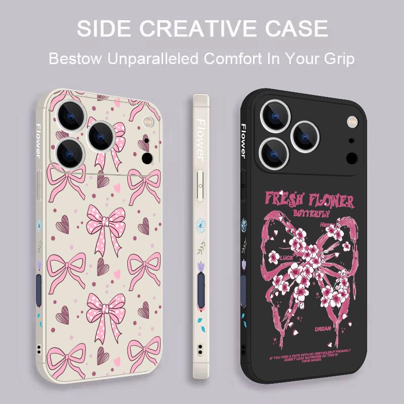 Lovely Bowknots Print Case For iPhone 17 Pro Max iPhone 16 15 14 13 Pro Max Magnetic For Magsafe Soft Silicone Phone Back Cover