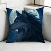 Moon Roaring Wolf-W Square Double-Sided printed Pillow Case Bedroom Bedside Pillow Sofa Cushion Cover Gift