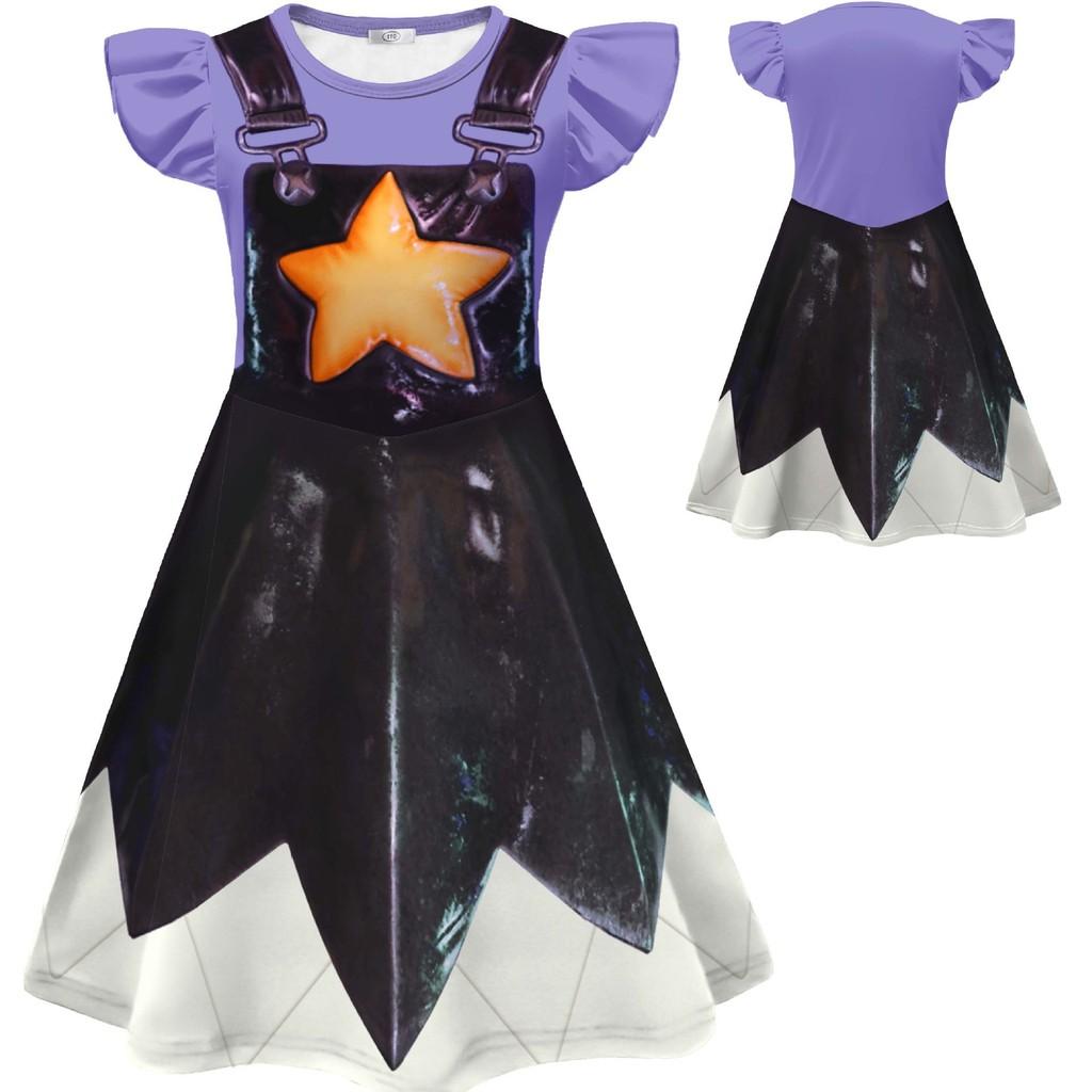 Kids Girls Cartoon Bobi Time Lily Lovebraids Printed Ruffle Sleeveless Dress