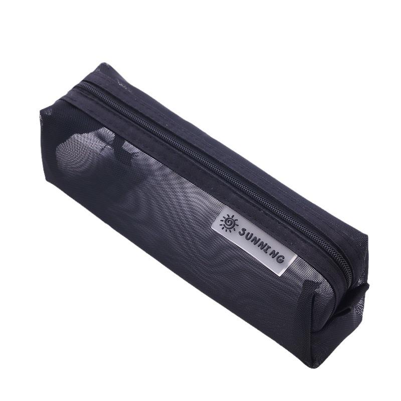 Large Mesh Transparent Pencil Case - Student Exam Essential Portable Stationery Organizer