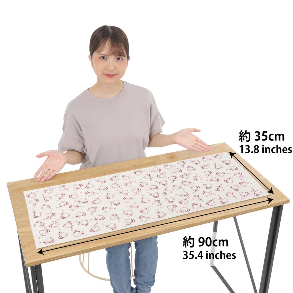 Gururin Tenugui Hand Yokai Cat Natural 35cm X Made In 1 Old Rose (Japanese Towel), Design, Unbleached, Color, Approx. 90cm, Quick-Drying, Japan,