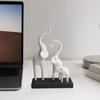 Elefantenfamilie Statue, Moderne Kunst Elefanten Figur, 3D Gedruckte Abstrakte Elefanten Skulptur, Tischdeko für Wohnzimmer Home Office Dekor