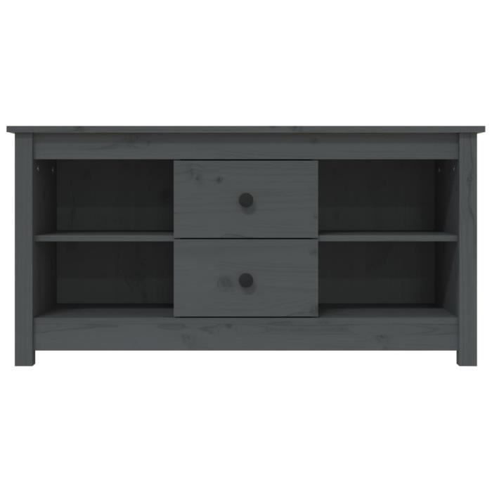 VidaXL TV Stand Grey 103x36.5x52 Cm Solid Pine Wood 814571