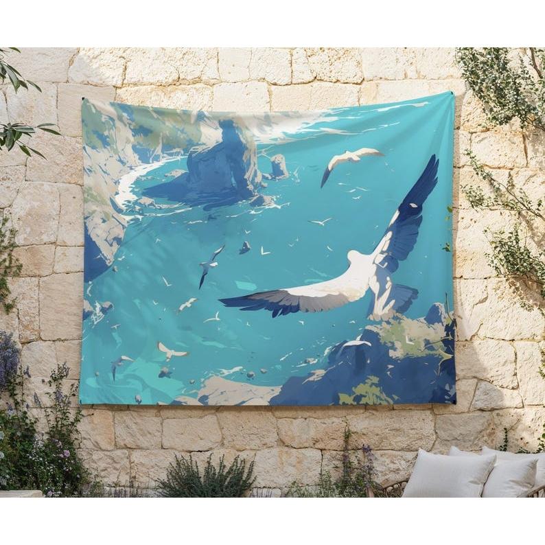 flock of seabirds tapestry 75x100 чёрный