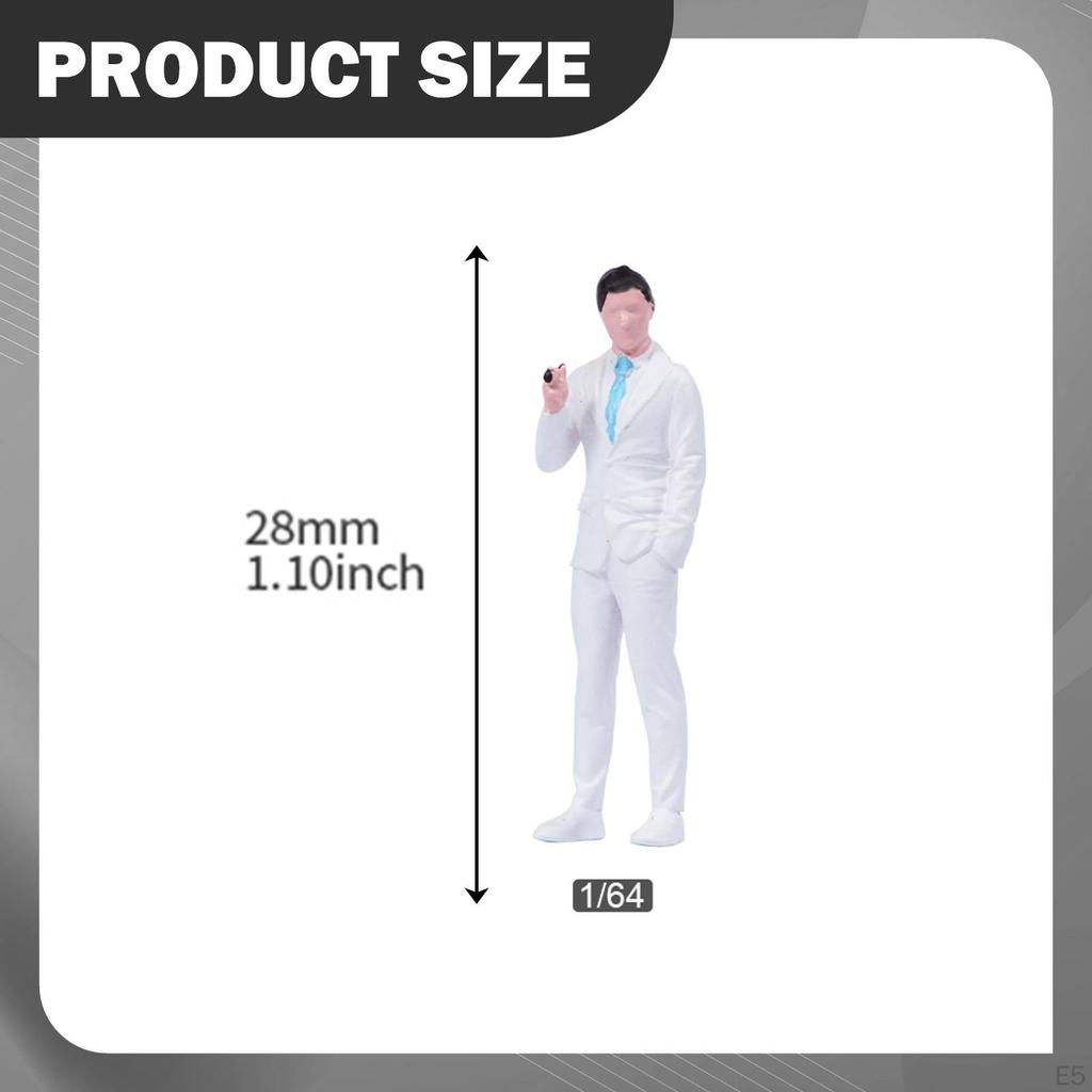 1/64 Miniature Male Figure ,Tiny People Mini Collectibles Painted Resin for Model Trains