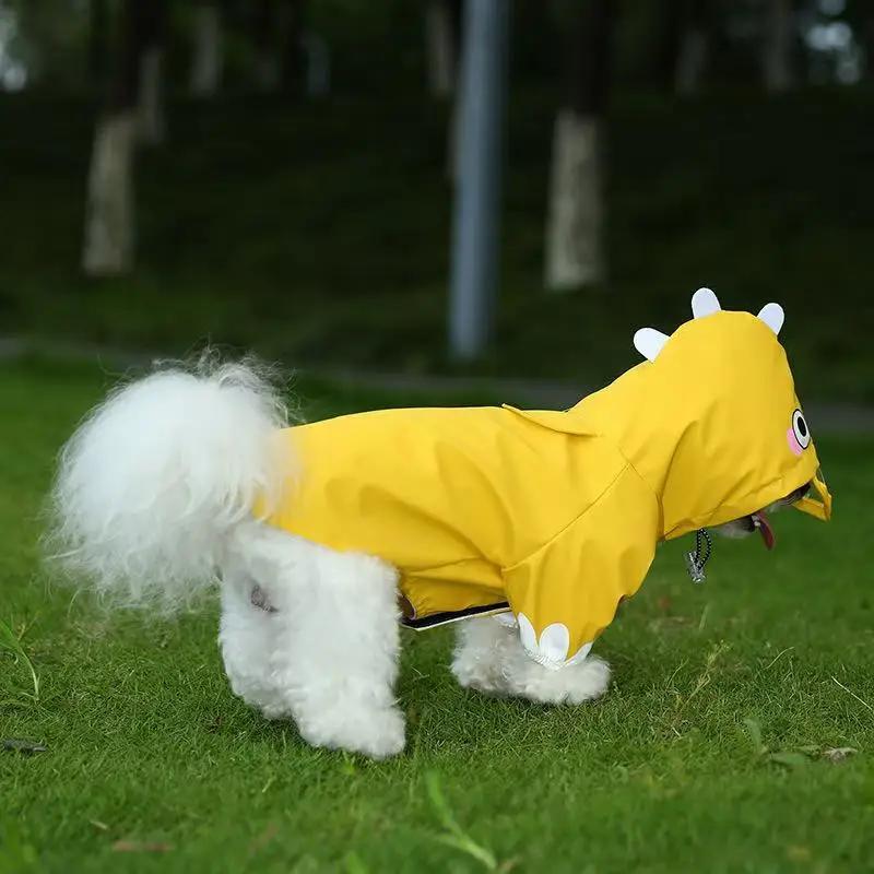New Cute Cartoon Transformable Pet Raincoat Waterproof Dog Coat for Bichon Teddy Corgi Universal Pet Weather Protection