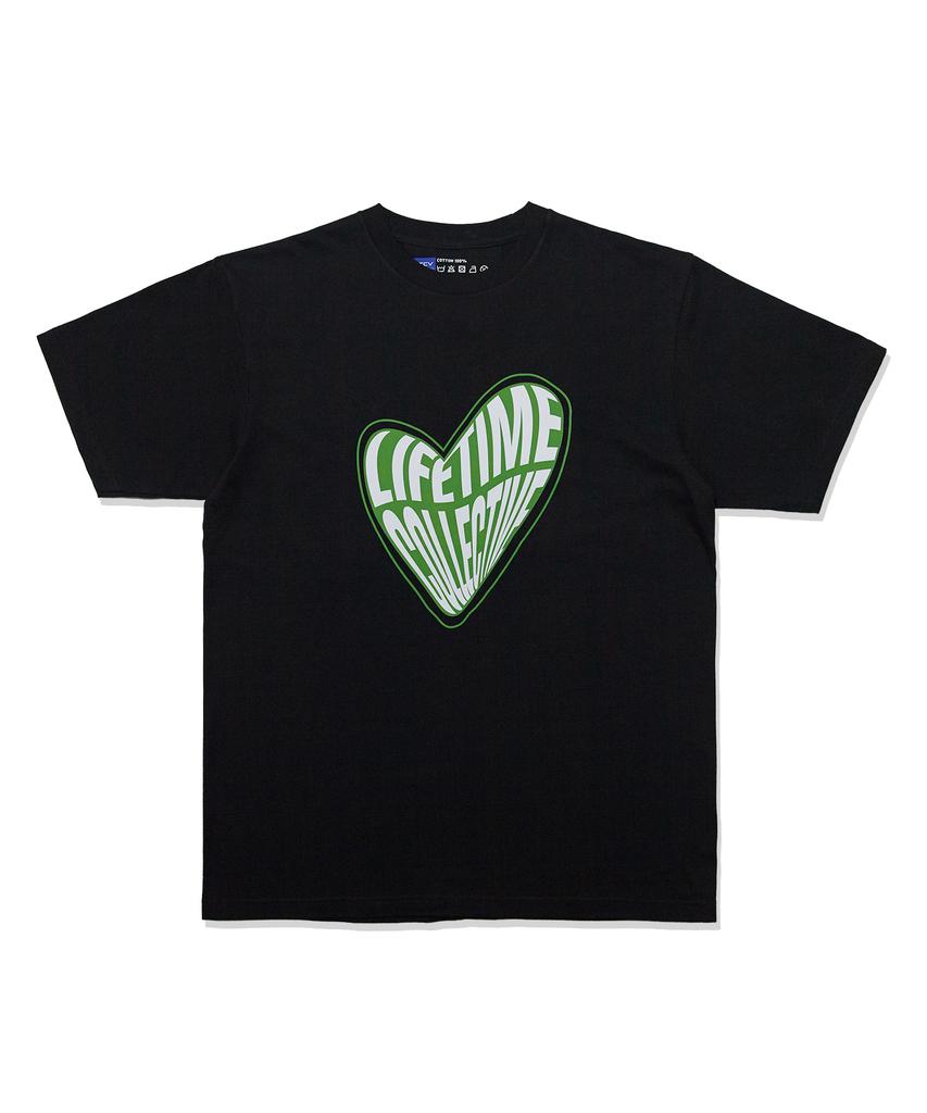 Laipeutaimkollegtibeu Big Heart Logo Short Sleeve T-Shirt Black
