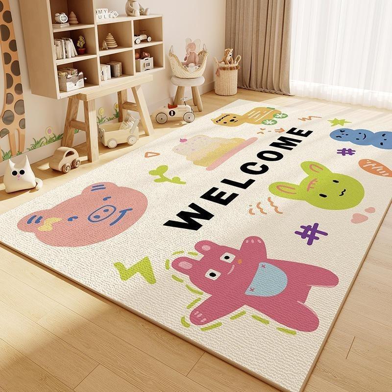 Living Room Anti Slip Carpet Floor Mat for Girls Reading Carpet  Bedroom Bedside Mat Children's Room Cartoon Home Decoration