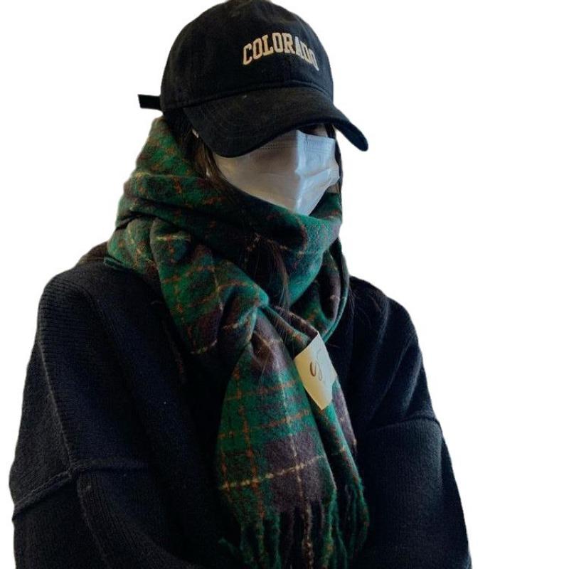 Autumn and winter atmosphere imitation cashmere scarf women's warm retro student long shawl cold scarf men