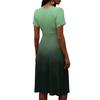 Damen-Farbverlauf Lässiges Mode-Kurzarm-V-Ausschnitt-Kleid