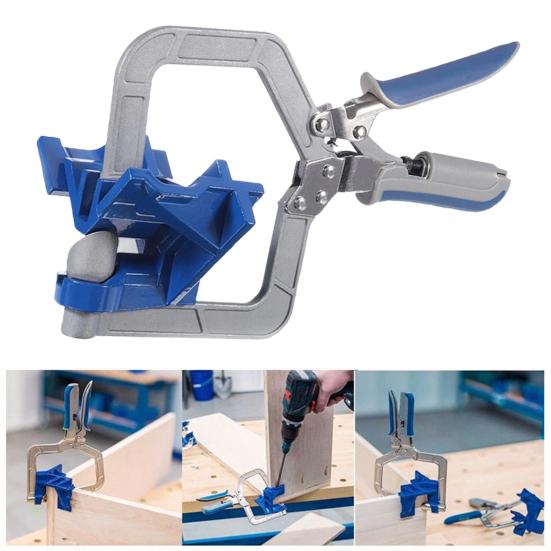90-Degree Corner Clamp Ergonomic Handle Adjustable Thickness Multipurpose Handheld Right Angle Clamp Woodworking Tool