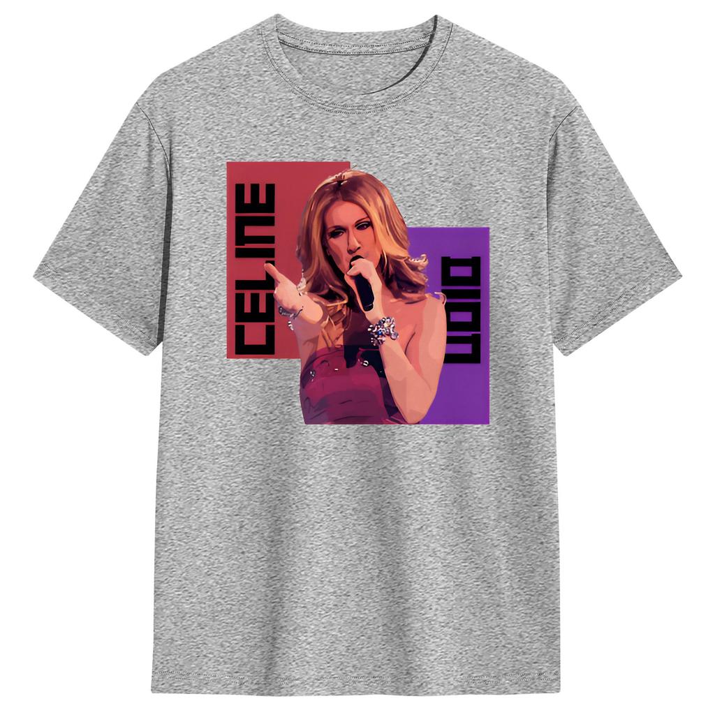 Harajuku Tshirt Summer Singer Ccelineds Dion Popular T Shirts Pure Cotton Tshirt For Unisexs Y2k Retro Big Size Short Sleeve