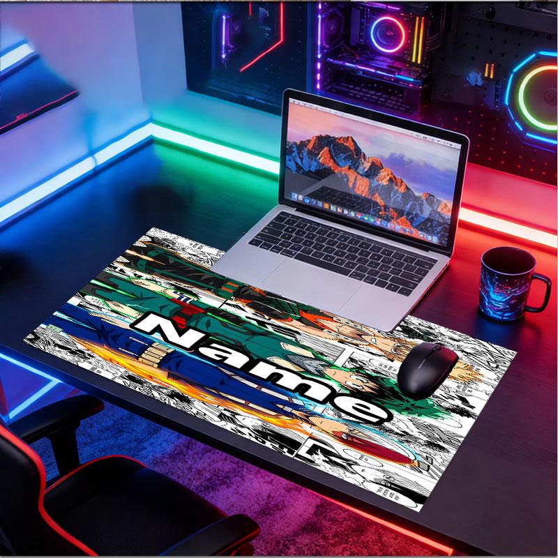 Custom Name Personalized Jujutsu Kaisen Pattern Mousepad, Laptop PC Desk Mat, Decorative Desk Mat for Home Keyboard Pad Gift
