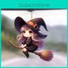 Halloween Acrylic Car Decoration Pendant Cartoon Witch Broom Supplies Interior