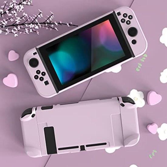 eXtremeRate PlayVital back cover compatible Switch console split design protective case NS Joycon handheld (hard) dock Cherry Blossom Pink