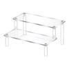 YFFSFDC Acrylic Figure Stand Display Riser, Clear, Lightweight, Easy Assembly, Rounded Corner Safety Design (30cm Two-Tier)