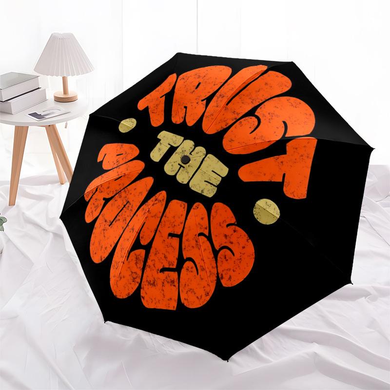 

1pc Trust Process Automatic Open 8-Rib Windproof Umbrella, Travel & Commuting, Suitable for All Seasons