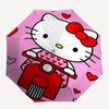 1pc Hello Kitty Heart Print Umbrella - Automatic Open/Closed, Portable Folding Design, 8-Rib Iron Frame, Outdoor, Ideal Gift for Fans, Travelers, Dail