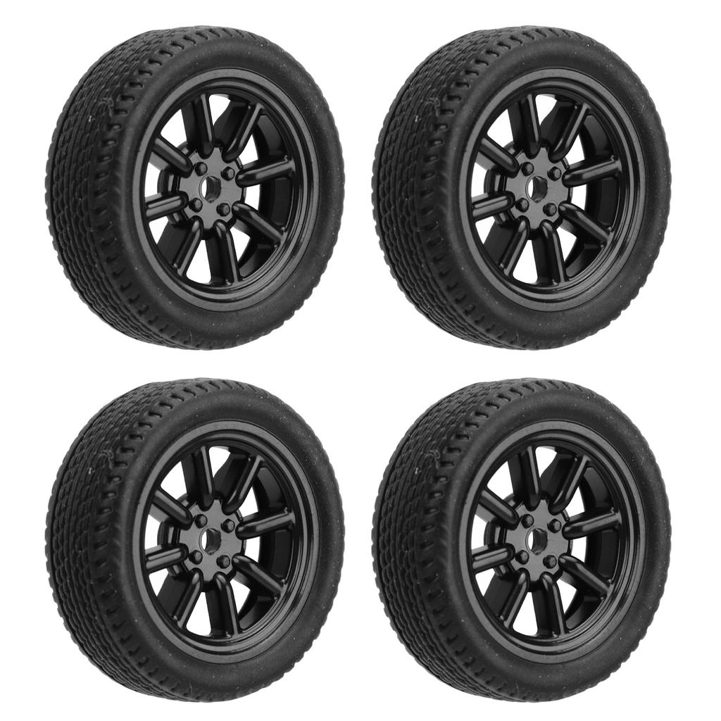 4 Pcs RC Car Tires LA0017 A86 Black 1cm Width 3cm Diameter Rubber Tire Replacement Part for LD?A86