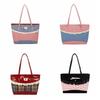 Lattice Lace Bow Shoulder Bag Rural Style Commuting Tote Bag Retro Denim Plaid Handbag  Students