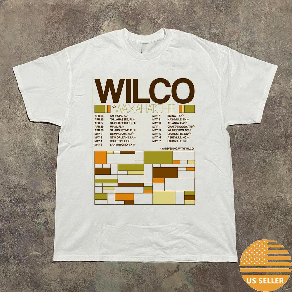 Wilco Waxahatchee Band Spring 2025 Tour T Shirt  Unisex T-Shirt M