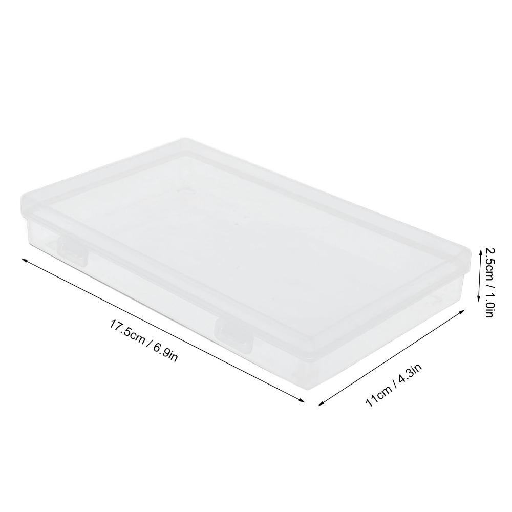 4pcs Transparent Transparent Plastic Box Flap Lid Multipurpose Storage Box  Office Supplies