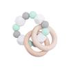 Baby Toys 1Pc Wooden Rattle Ring Teething Nursing Bracelets Bpa Free Silicone Bead Music Rattle Hanger Newborn Educational Toys
