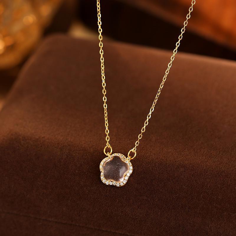 

Ожерелье с подвеской Banyan Tree Sakura Pink Crystal из розового золота для женщин NS1133 золотой