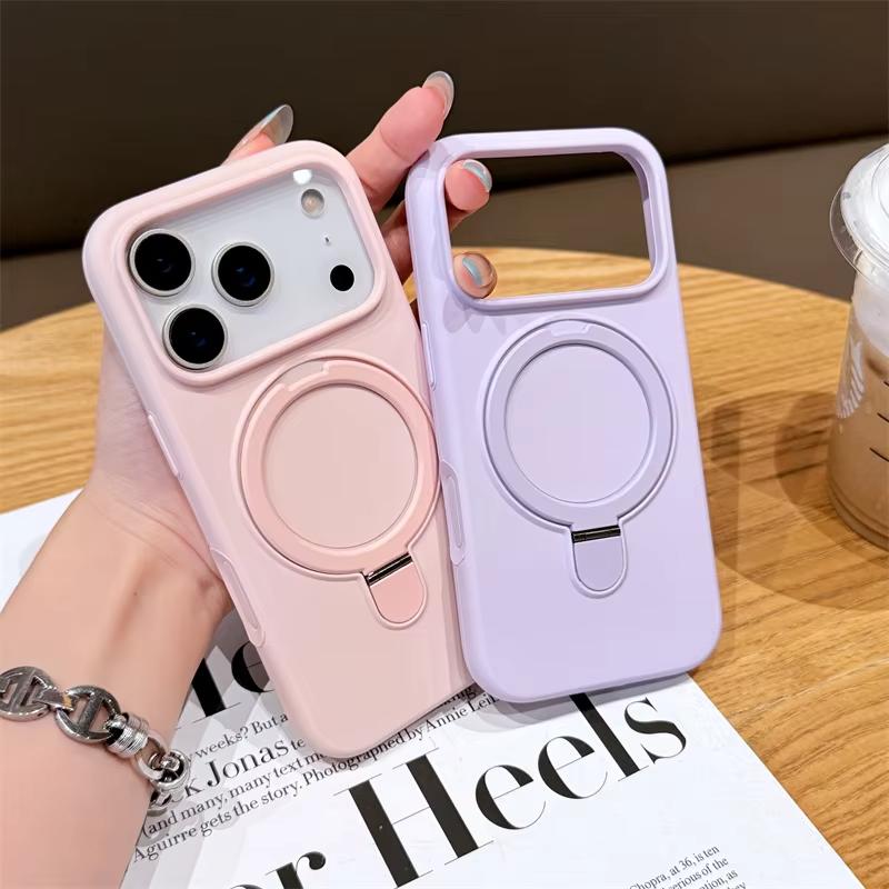 Liquid Silicone Magnetic Ring Stand Phone Case For iPhone 17 Pro Max Air 14 15 Plus 11 12 13 16 Pro For Magsafe Protection Cover