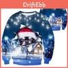 Unisex Hässlicher Weihnachtspullover mit lustigem Hundeaufdruck und weichem, atmungsaktivem Stoff