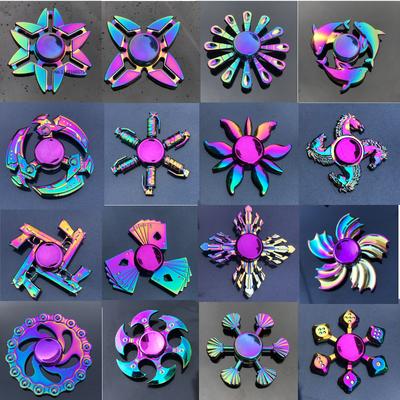 Metall Regenbogen Fidget Spinner EDC Hand Spinner Anti-Angst Spielzeug für Spinner Fokus Entlastung Stress ADHS Finger Spinner Kinderspielzeug
