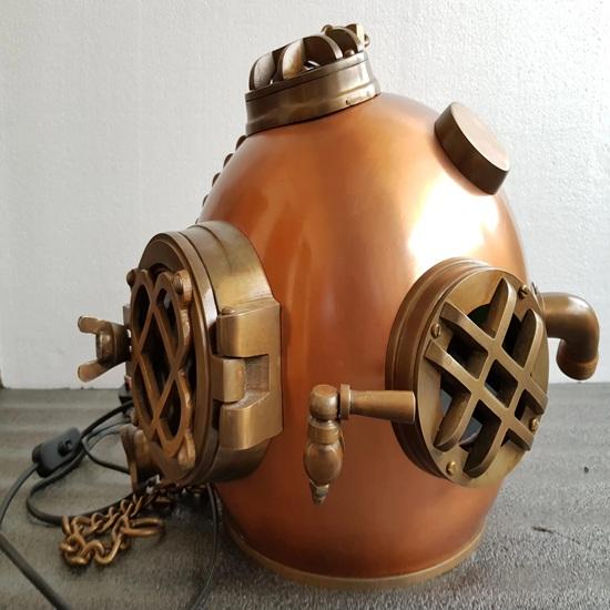 45.72 cm Scuba Diving Helmet Hanging Lamp Copper Plated Hanging Lamp Light Gift