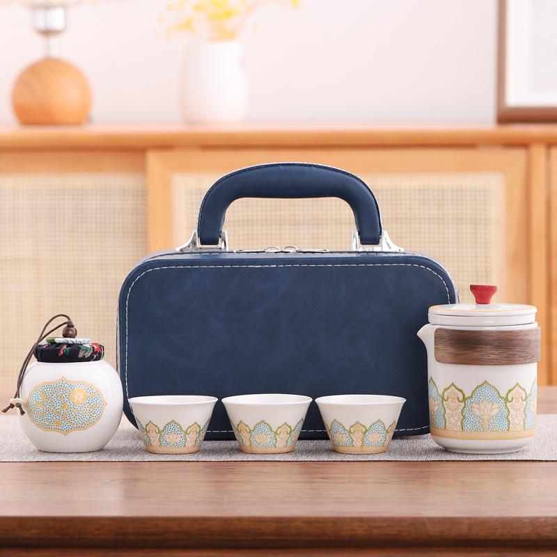 Portable Outdoor Gongfu Tea Set: Quick-Brew Travel Cup with Logo Print - Ideal for Camping and Business Souvenirs