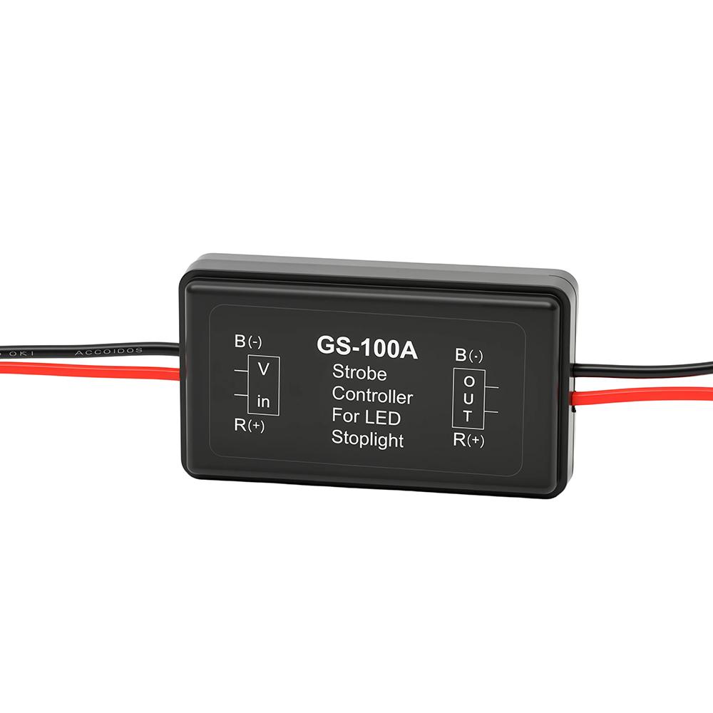 GS-100A Strobe Flasher Tail Lamp Safety Prompt Module Motorcycle LED Brake Light Controller Car Light Control