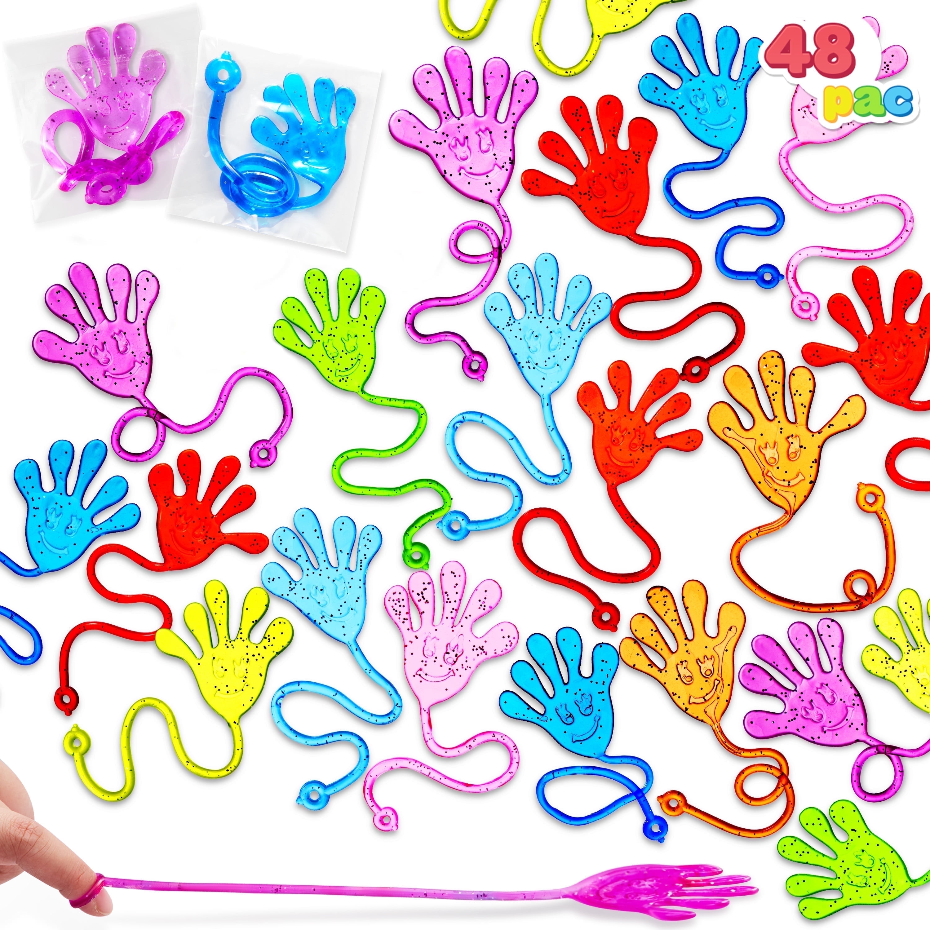Discover Intime Red/Yellow/Blue 48/120 Pcs Sticky Hands Celebration Favors Designed For Children Assorted Stretchy Slappy Hands Enjoyable Fidget Playthings Birth Date Cm