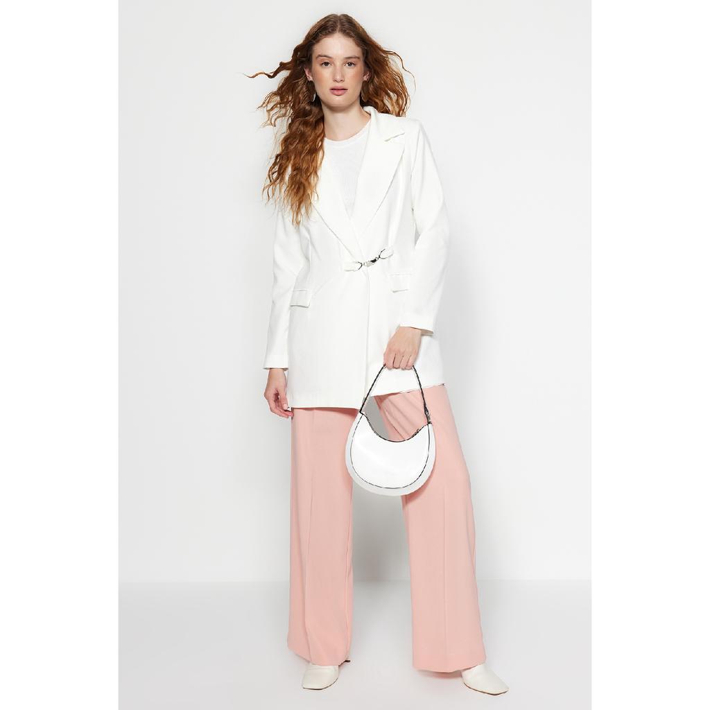 Jachetă țesătă cu detalii de cravată pentru accesorii Ecru Tctaw24ck00035